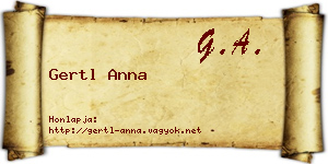 Gertl Anna névjegykártya